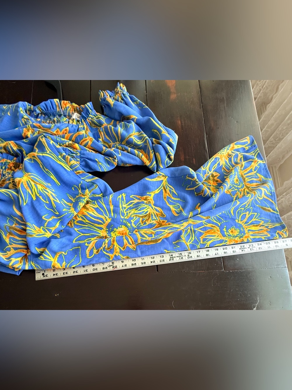 ODDI Boho NWOT Sunburst
Floral Jumpsuit Wide Leg
Smocked Waist keyhole back Sz S - Picture 11 of 11